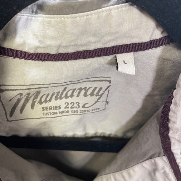 Mantaray Mens Size Large Khaki Tan Short Sleeve Button Up Casual Shirt - Picture 4 of 6